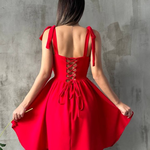 205189 TOPTAN KIRMIZI ELBİSE 205189 TOPTAN KIRMIZI ELBİSE toptan bayan giyim