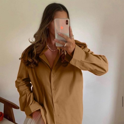 205290 TOPTAN KAHVE GÖMLEK toptan bayan giyim