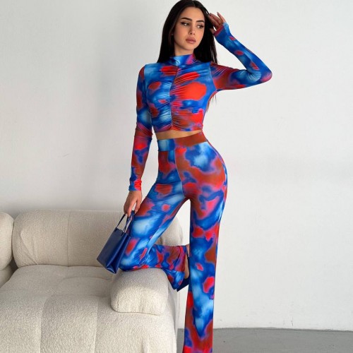 205344 TOPTAN DESENLİ PANTOLON TAKIM toptan bayan giyim