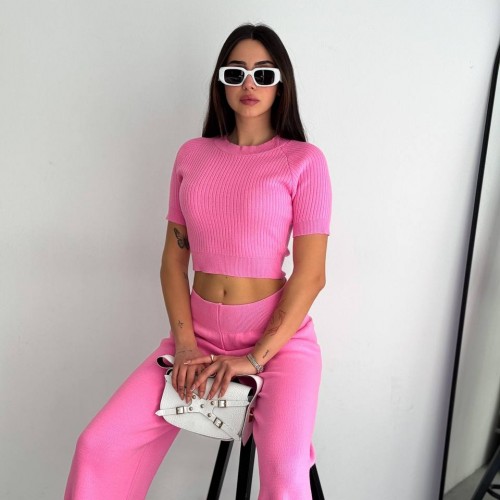 205353 TOPTAN PEMBE PANTOLON TAKIM toptan bayan giyim