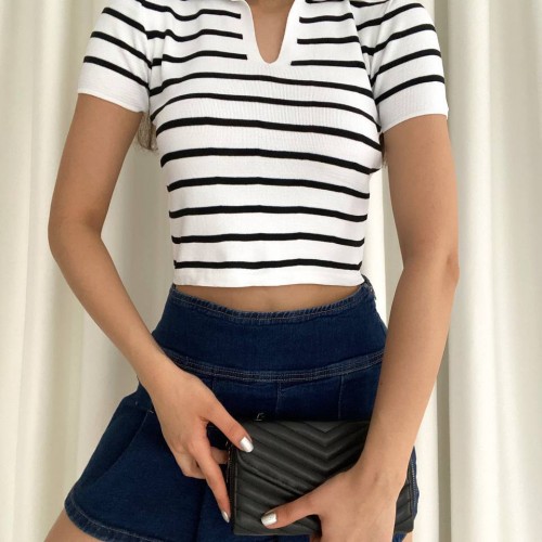 205373 TOPTAN ÇİZGİLİ BLUZ 205373 TOPTAN ÇİZGİLİ BLUZ toptan bayan giyim