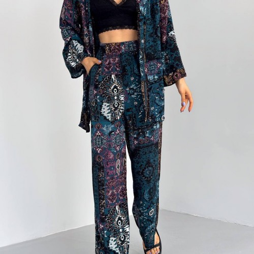 205388 TOPTAN DESENLİ PANTOLON TAKIM 205388 TOPTAN DESENLİ PANTOLON TAKIM toptan bayan giyim