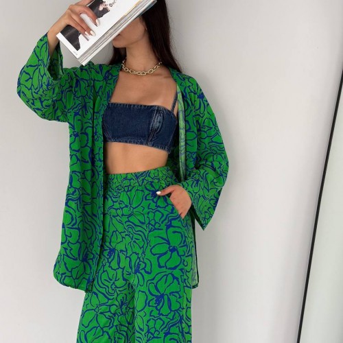 205392 TOPTAN DESENLİ PANTOLON TAKIM toptan bayan giyim