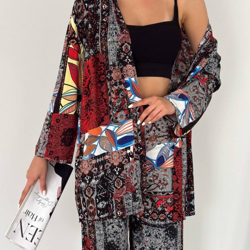 205398 TOPTAN DESENLİ PANTOLON TAKIM toptan bayan giyim