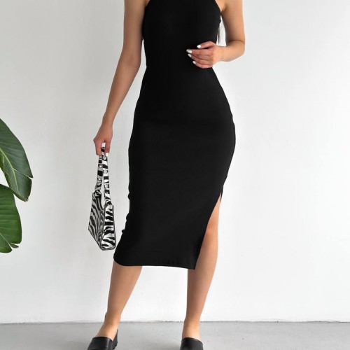 205458 TOPTAN SİYAH ELBİSE toptan bayan giyim