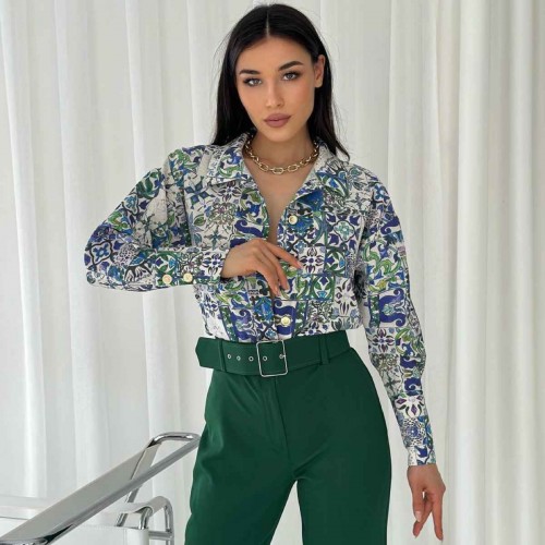 205472 TOPTAN DESENLİ GÖMLEK toptan bayan giyim