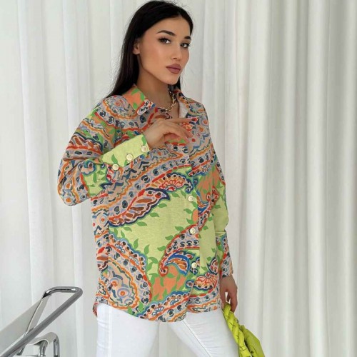 205474 TOPTAN DESENLİ GÖMLEK toptan bayan giyim