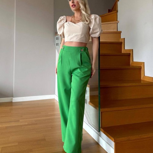 205588 TOPTAN YEŞİL PANTOLON toptan bayan giyim