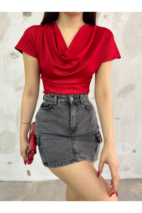 205907 red BLOUSE