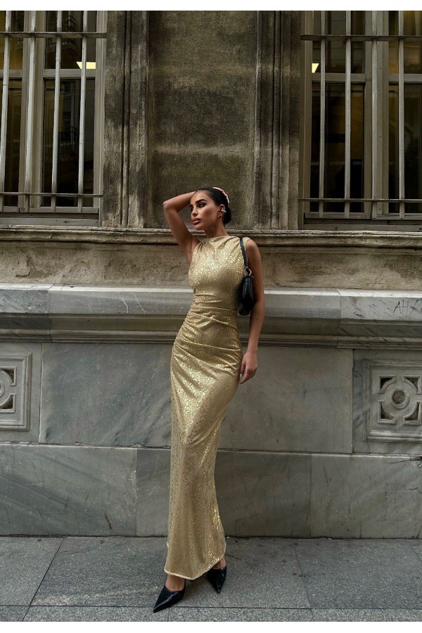 206426 gold Evening dress