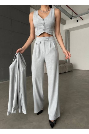 206619 Grey Pants suit