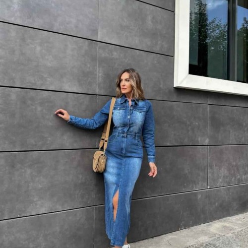 206833 TOPTAN KOT ELBİSE 206833 TOPTAN KOT ELBİSE toptan bayan giyim