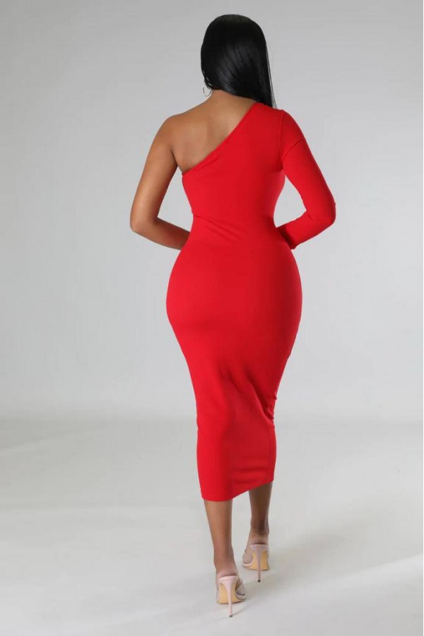 207009 red Evening dress