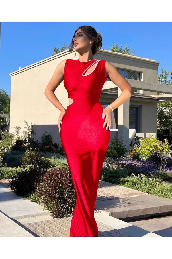 207080 red Evening dress