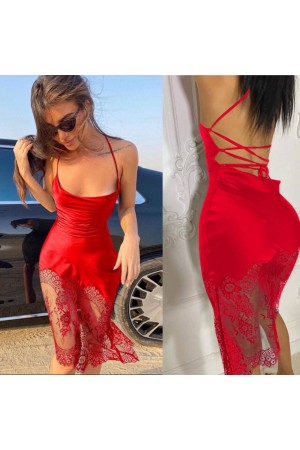 207170 red Evening dress