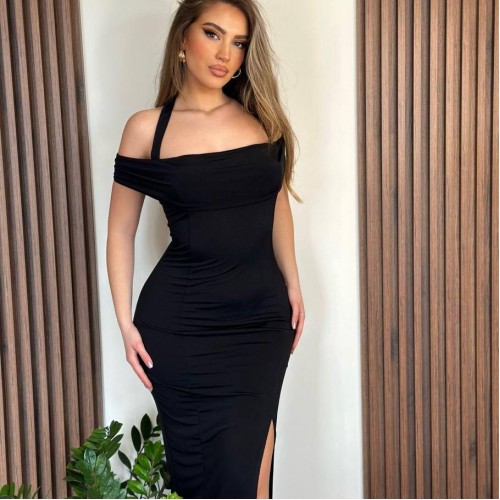 207233 TOPTAN SİYAH ABİYE toptan bayan giyim