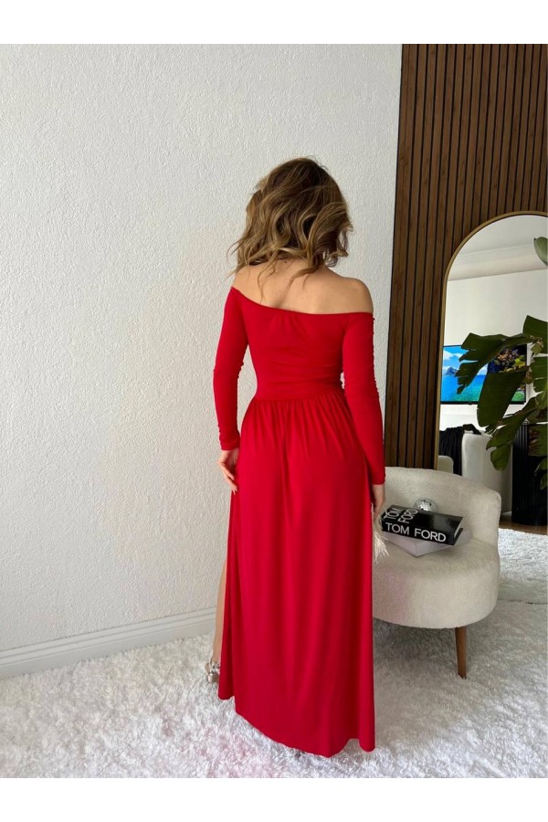 207270 red Evening dress