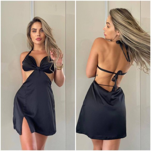 207285 TOPTAN SİYAH ELBİSE toptan bayan giyim