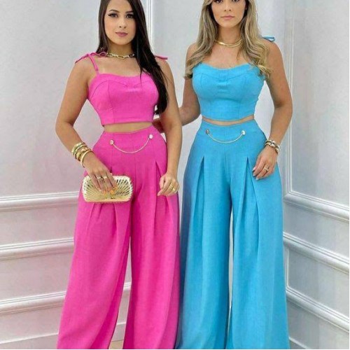 207343 TOPTAN FUŞYA PANTOLON TAKIM toptan bayan giyim