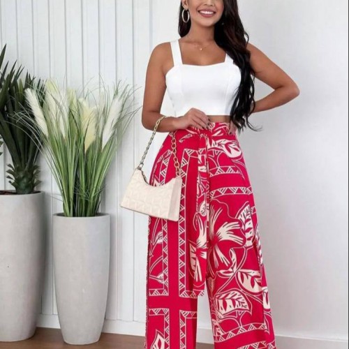 207363 TOPTAN DESENLİ PANTOLON TAKIM toptan bayan giyim