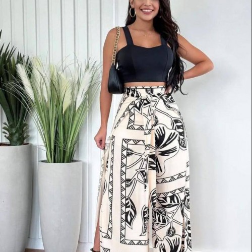 207364 TOPTAN DESENLİ PANTOLON TAKIM toptan bayan giyim