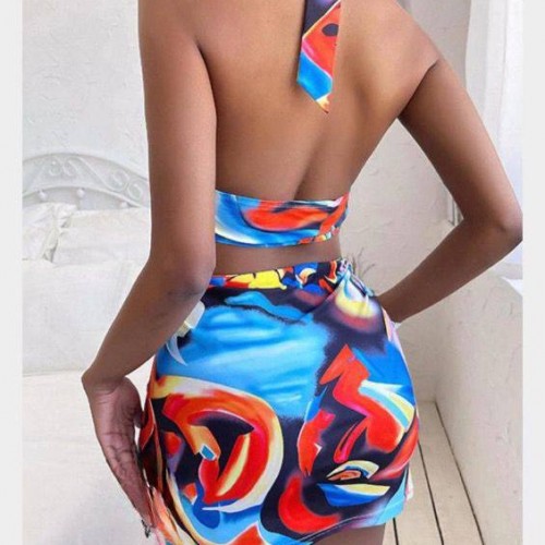 207377 TOPTAN DESENLİ ELBİSE toptan bayan giyim