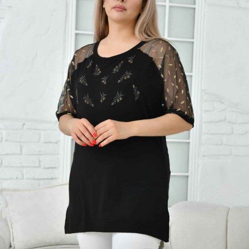 207426 TOPTAN SİYAH BLUZ toptan bayan giyim