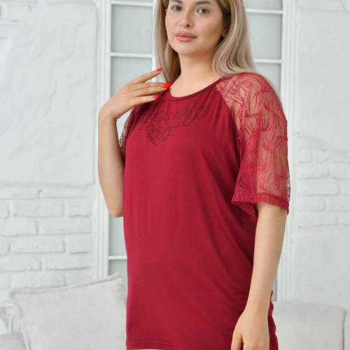 207430 TOPTAN BORDO BLUZ toptan bayan giyim