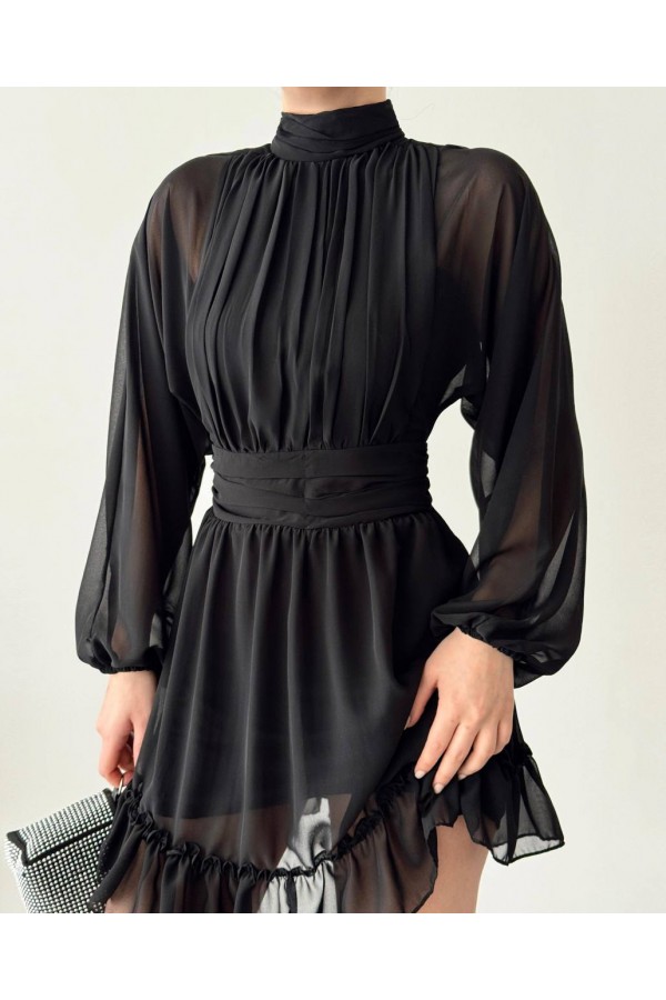 207506 أسود فستان