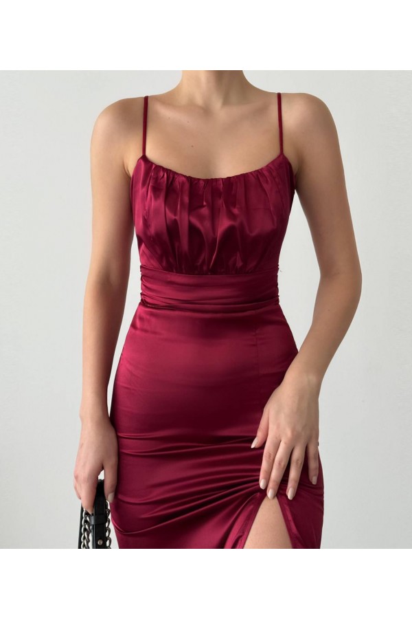 207537 burgundy Evening dress