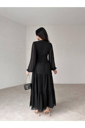 207547 أسود فستان المساء