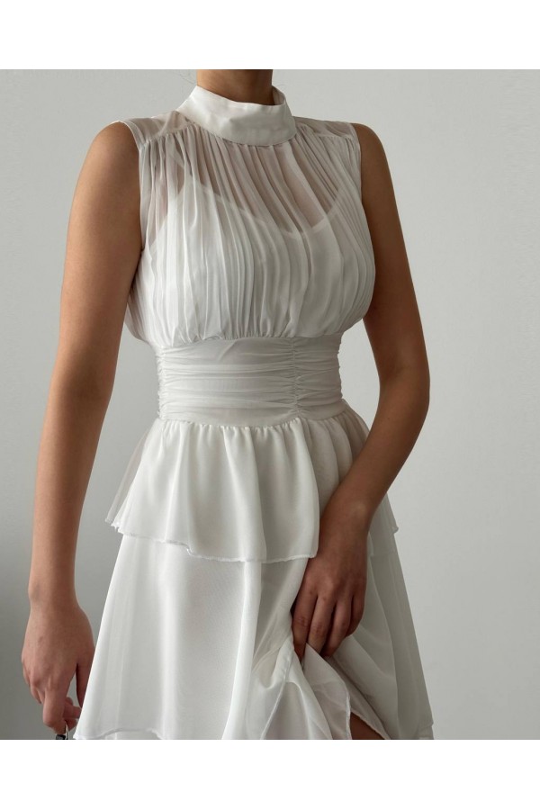 207561 أبيض فستان