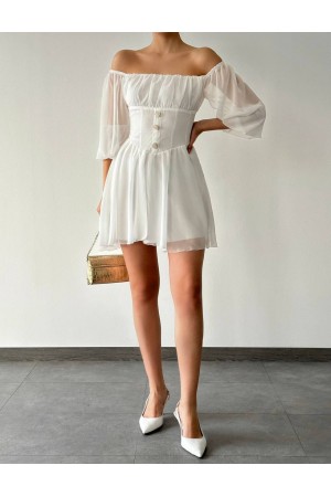 207590 أبيض فستان