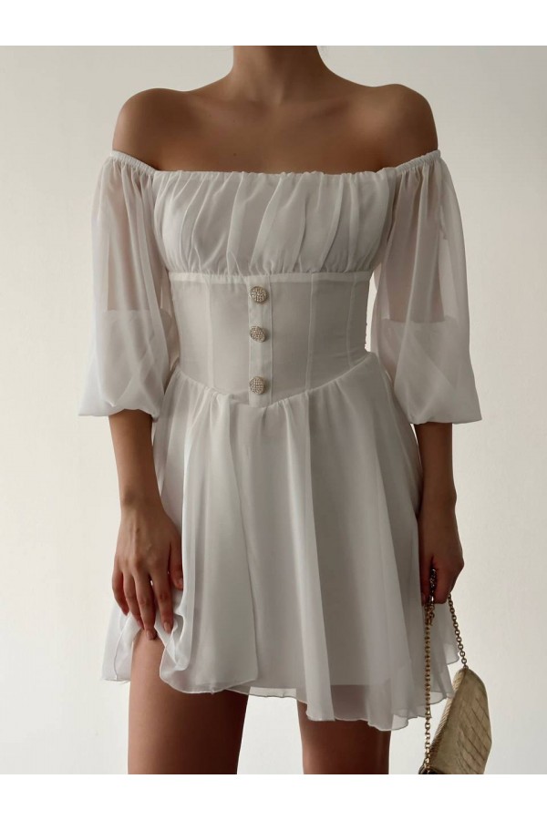 207590 أبيض فستان