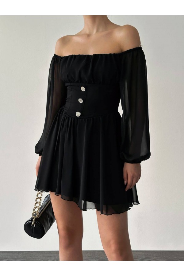 207592 أسود فستان