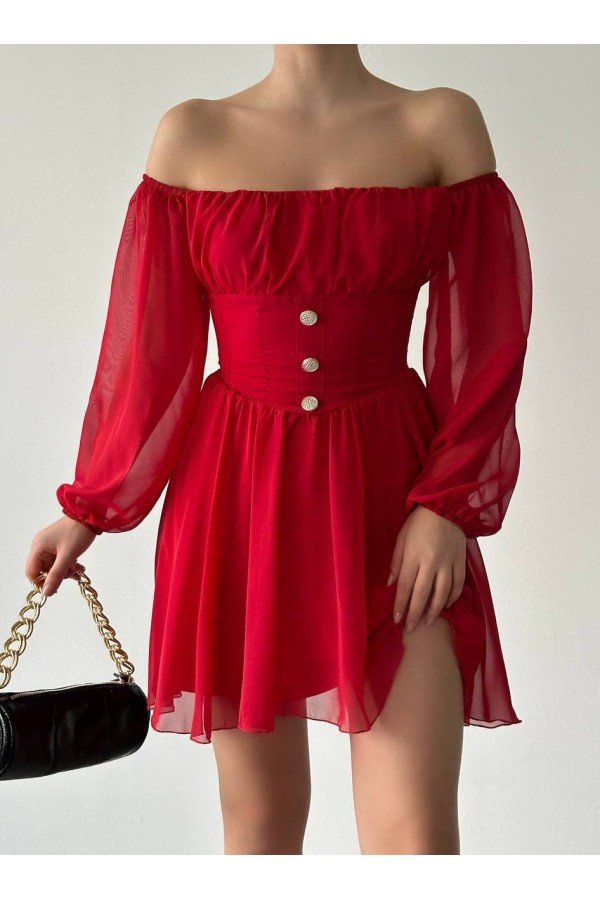 207593 أحمر فستان