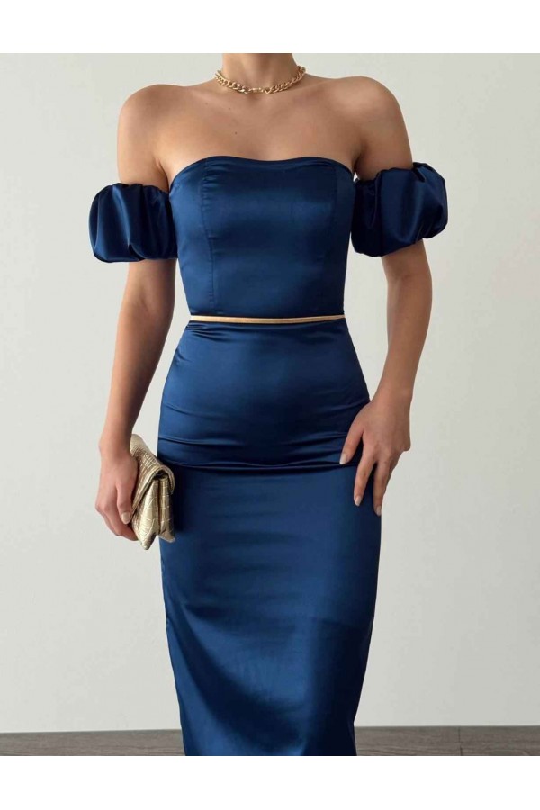 207630 темно-синий Вечернее платье