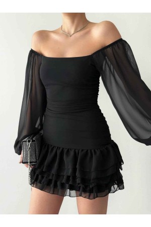 207636 أسود فستان