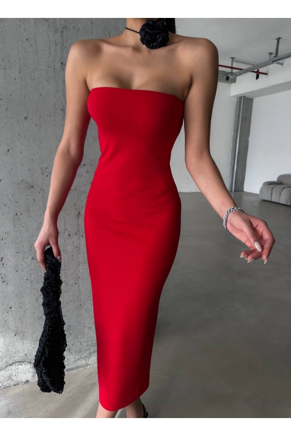 207679 أحمر فستان
