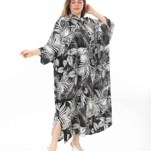 207938 TOPTAN DESENLİ ELBİSE toptan bayan giyim