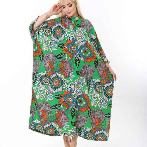 207943 TOPTAN DESENLİ ELBİSE toptan bayan giyim