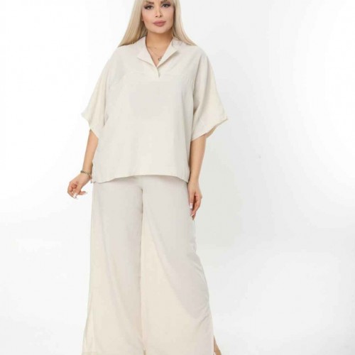 207953 TOPTAN BEYAZ PANTOLON TAKIM toptan bayan giyim