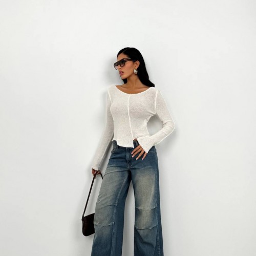 208197 TOPTAN BEYAZ BLUZ toptan bayan giyim