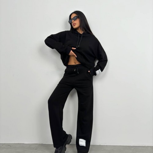 208270 TOPTAN SİYAH EŞOFMAN TAKIM toptan bayan giyim