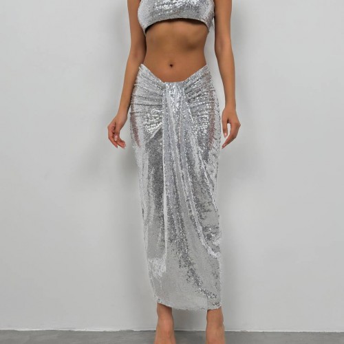 208292 TOPTAN GÜMÜŞ ETEK TAKIM toptan bayan giyim