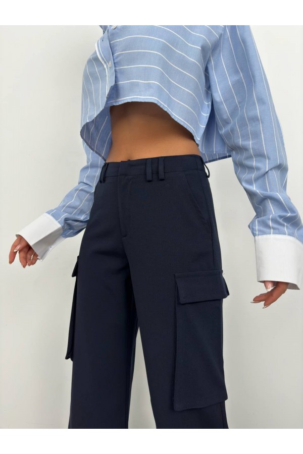 208300 Navy blue TROUSERS