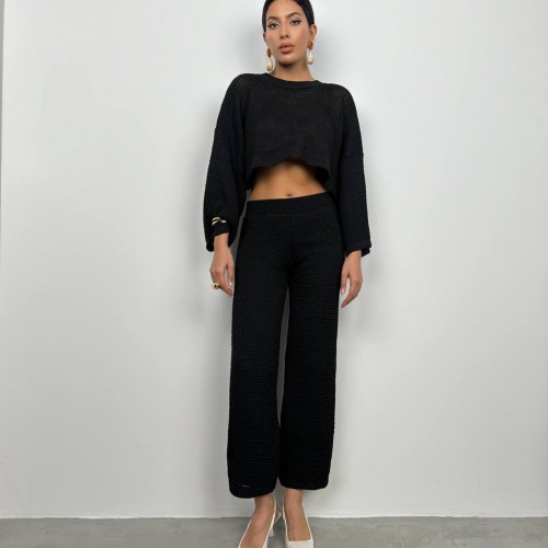 208341 TOPTAN SİYAH PANTOLON TAKIM 208341 TOPTAN SİYAH PANTOLON TAKIM toptan bayan giyim