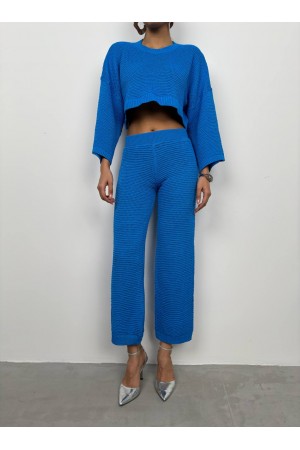 208342 blue Pants suit