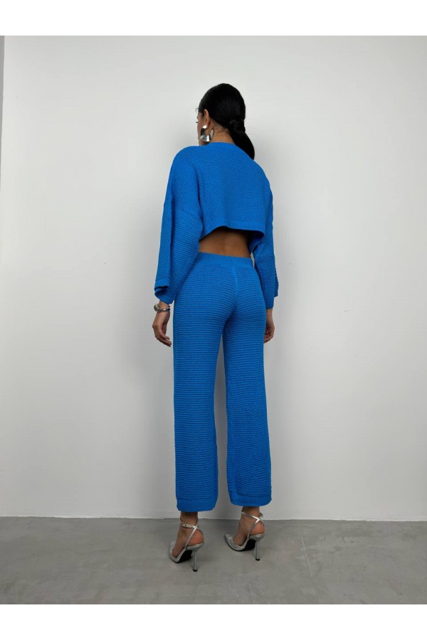 208342 blue Pants suit