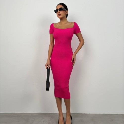 208421 TOPTAN FUŞYA ELBİSE 208421 TOPTAN FUŞYA ELBİSE toptan bayan giyim